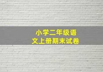 小学二年级语文上册期末试卷