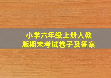 小学六年级上册人教版期末考试卷子及答案