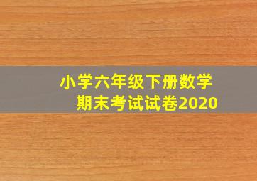 小学六年级下册数学期末考试试卷2020