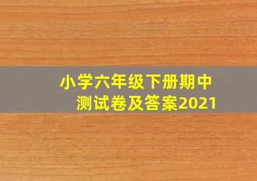 小学六年级下册期中测试卷及答案2021