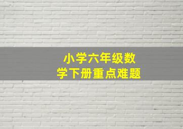 小学六年级数学下册重点难题