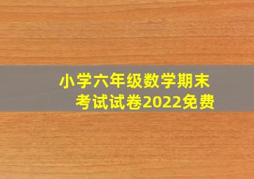 小学六年级数学期末考试试卷2022免费