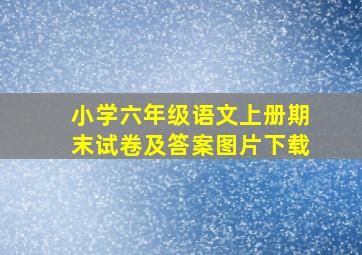 小学六年级语文上册期末试卷及答案图片下载