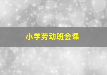 小学劳动班会课