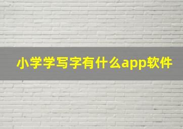 小学学写字有什么app软件