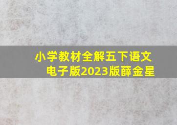 小学教材全解五下语文电子版2023版薛金星