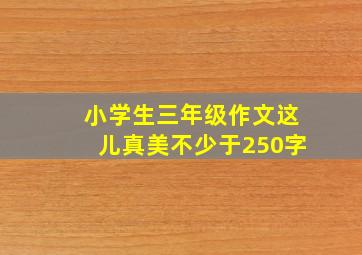 小学生三年级作文这儿真美不少于250字