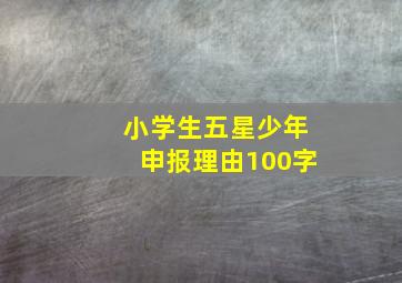 小学生五星少年申报理由100字