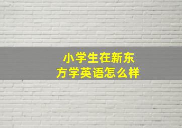 小学生在新东方学英语怎么样