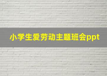 小学生爱劳动主题班会ppt