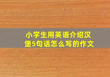 小学生用英语介绍汉堡5句话怎么写的作文