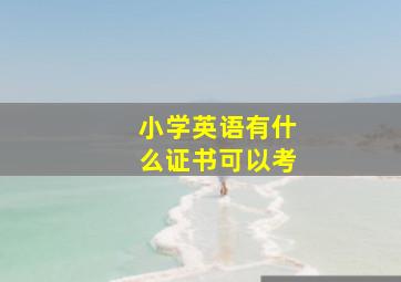 小学英语有什么证书可以考