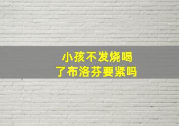 小孩不发烧喝了布洛芬要紧吗