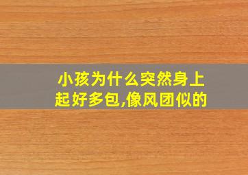 小孩为什么突然身上起好多包,像风团似的