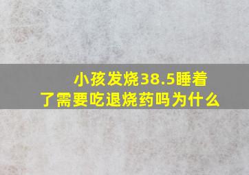 小孩发烧38.5睡着了需要吃退烧药吗为什么