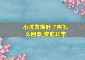 小孩发烧肚子疼怎么回事,查血正常