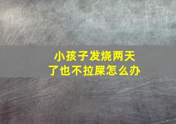 小孩子发烧两天了也不拉屎怎么办