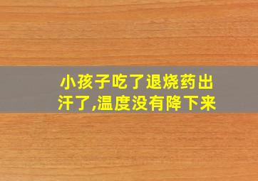 小孩子吃了退烧药出汗了,温度没有降下来