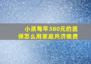 小孩每年380元的医保怎么用家庭共济缴费