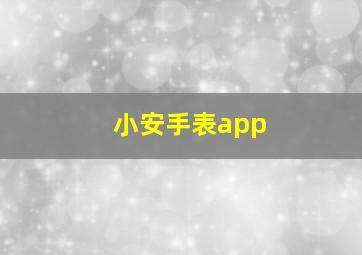 小安手表app