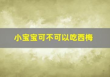 小宝宝可不可以吃西梅