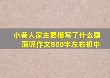 小巷人家主要描写了什么画面呢作文800字左右初中