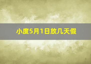 小度5月1日放几天假