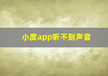 小度app听不到声音