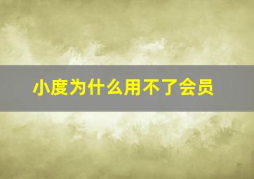 小度为什么用不了会员