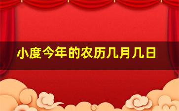 小度今年的农历几月几日