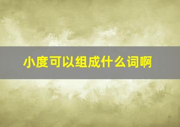 小度可以组成什么词啊