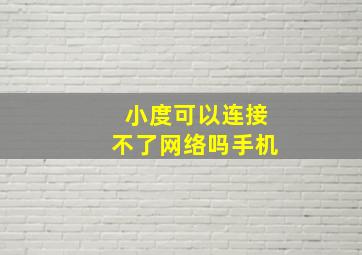 小度可以连接不了网络吗手机