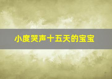 小度哭声十五天的宝宝