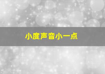 小度声音小一点