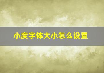 小度字体大小怎么设置