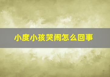 小度小孩哭闹怎么回事