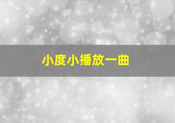 小度小播放一曲