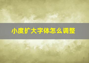 小度扩大字体怎么调整