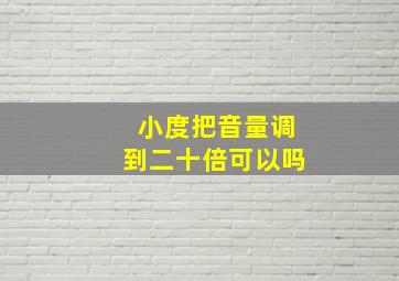 小度把音量调到二十倍可以吗