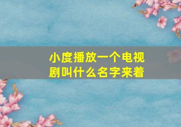 小度播放一个电视剧叫什么名字来着