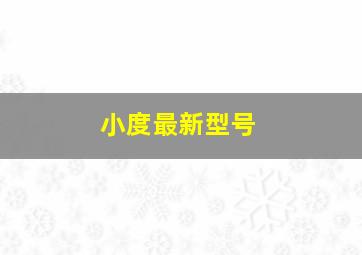 小度最新型号