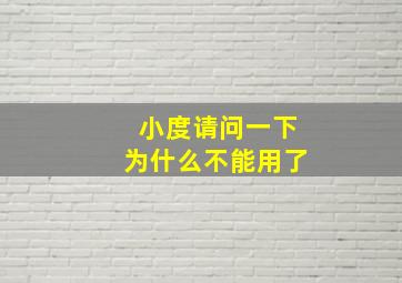 小度请问一下为什么不能用了