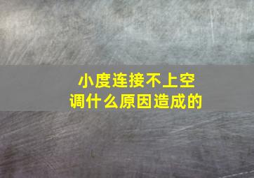 小度连接不上空调什么原因造成的