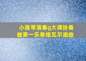 小提琴演奏g大调协奏曲第一乐章维瓦尔迪曲