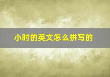 小时的英文怎么拼写的