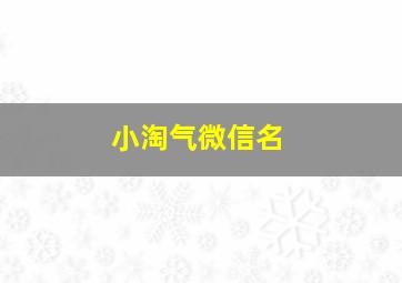 小淘气微信名