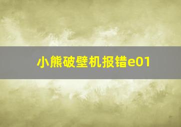 小熊破壁机报错e01