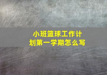 小班篮球工作计划第一学期怎么写