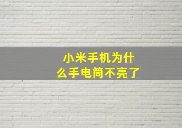 小米手机为什么手电筒不亮了