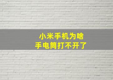 小米手机为啥手电筒打不开了